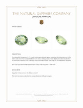 1.13 Ct. Yellowish Green Sapphire from Tanzania Appraisal