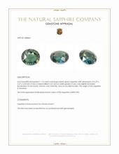 1.13 Ct. Bluish Green Sapphire from Tanzania Appraisal