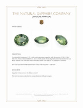 1.27 Ct. Green Sapphire from Tanzania Appraisal