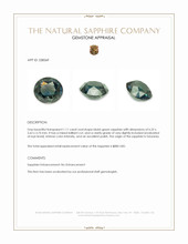 1.11 Ct. Bluish Green Sapphire from Tanzania Appraisal