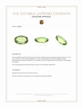 0.82 Ct. Yellowish Green Sapphire from Tanzania Appraisal