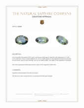 0.89 Ct. Bluish Green Sapphire from Tanzania Appraisal