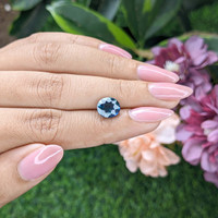 3.01 Ct. Greenish Blue Sapphire from Madagascar Life Style