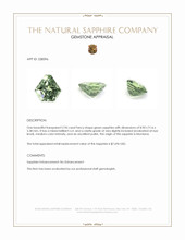 2.96 Ct. Green Sapphire from Montana Appraisal