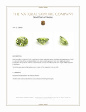 2.02 Ct. Yellowish Green Sapphire from Montana Appraisal