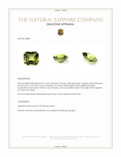 0.65 Ct. Yellowish Green Sapphire from Ceylon (Sri Lanka) Appraisal