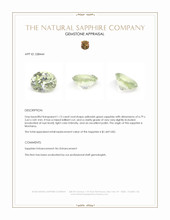 1.13 Ct. Yellowish Green Sapphire from Montana Appraisal