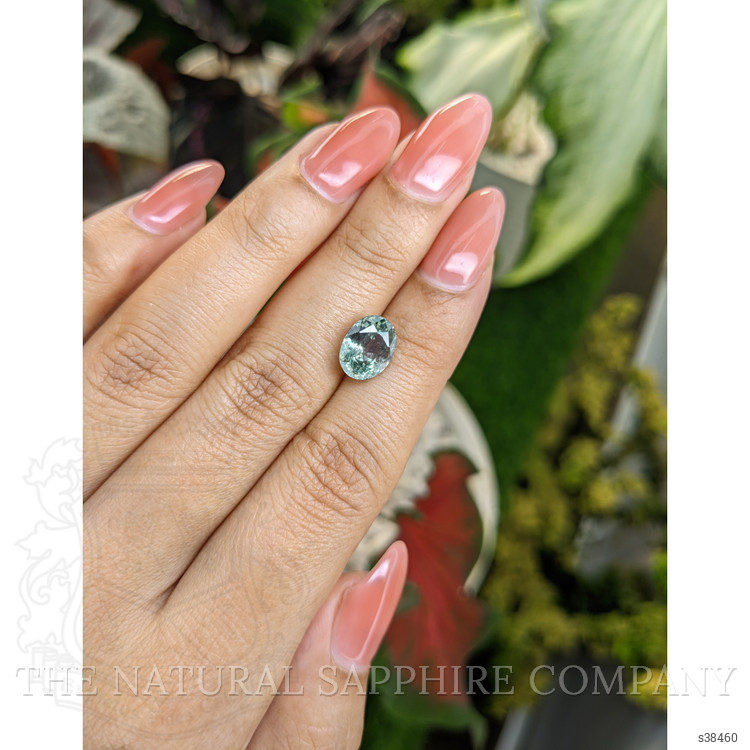 3.36 Ct. Bluish Green Sapphire from Montana
