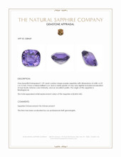 1.59 Ct. Purple Sapphire from Madagascar Appraisal