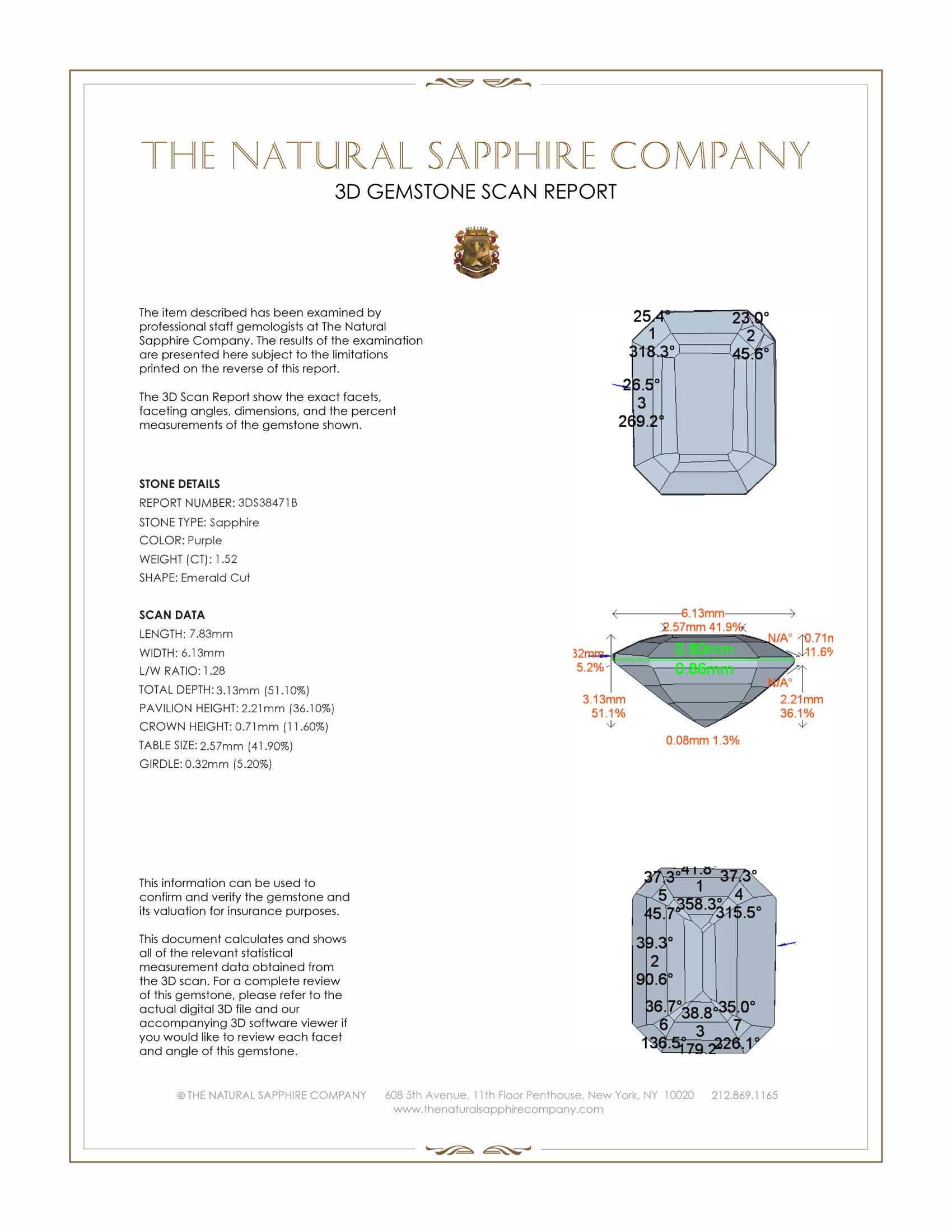 1.52 Ct. Purple Sapphire from Madagascar