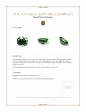 0.76 Ct. Bluish Green Sapphire from Ceylon (Sri Lanka) Appraisal