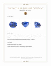 2.17 Ct. Blue Sapphire from Ceylon (Sri Lanka) Appraisal