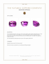 1.28 Ct. Pinkish Purple Sapphire from Ceylon (Sri Lanka) Appraisal
