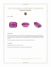 2.99 Ct. Purplish Pink Sapphire from Ceylon (Sri Lanka) Appraisal