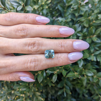 5.41 Ct. Bluish Green Sapphire from Madagascar Life Style