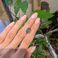 5.41 Ct. Bluish Green Sapphire from Madagascar Life Style