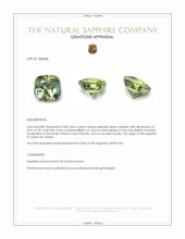 0.80 Ct. Yellowish Green Sapphire from Ceylon (Sri Lanka) Appraisal