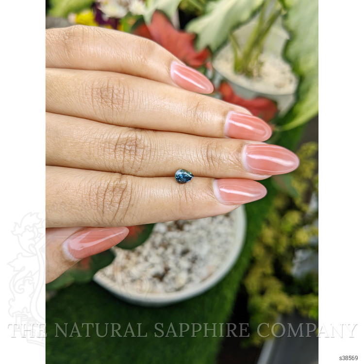 0.71 Ct. Greenish Blue Sapphire from Ceylon (Sri Lanka)