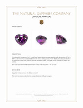 3.17 Ct. Pinkish Purple Sapphire from Ceylon (Sri Lanka) Appraisal