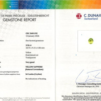3.56 Ct. Yellow Sapphire from Ceylon (Sri Lanka) Scan Report