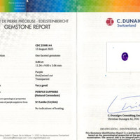 3.81 Ct. Bluish Purple Sapphire from Ceylon (Sri Lanka) Scan Report