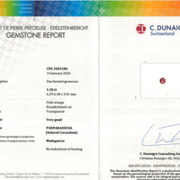 1.10 Ct. Padparadscha Sapphire from Madagascar Scan Report
