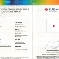 1.08 Ct. Padparadscha Sapphire from Madagascar Scan Report