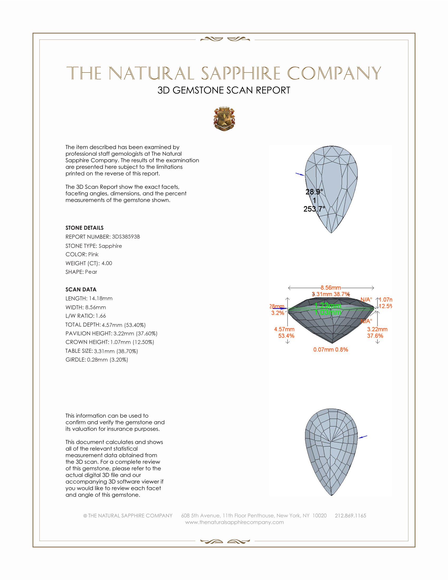 4.00 Ct. Pink Sapphire from Ceylon (Sri Lanka)