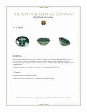 1.81 Ct. Bluish Green Sapphire from Madagascar Appraisal