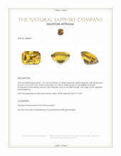 1.19 Ct. Greenish Yellow Sapphire from Madagascar Appraisal