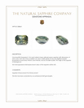 1.04 Ct. Yellowish Green Sapphire from Madagascar Appraisal