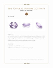 0.53 Ct. Pinkish Purple Sapphire from Ceylon (Sri Lanka) Appraisal