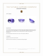 0.88 Ct. Bluish Purple Sapphire from Madagascar Appraisal