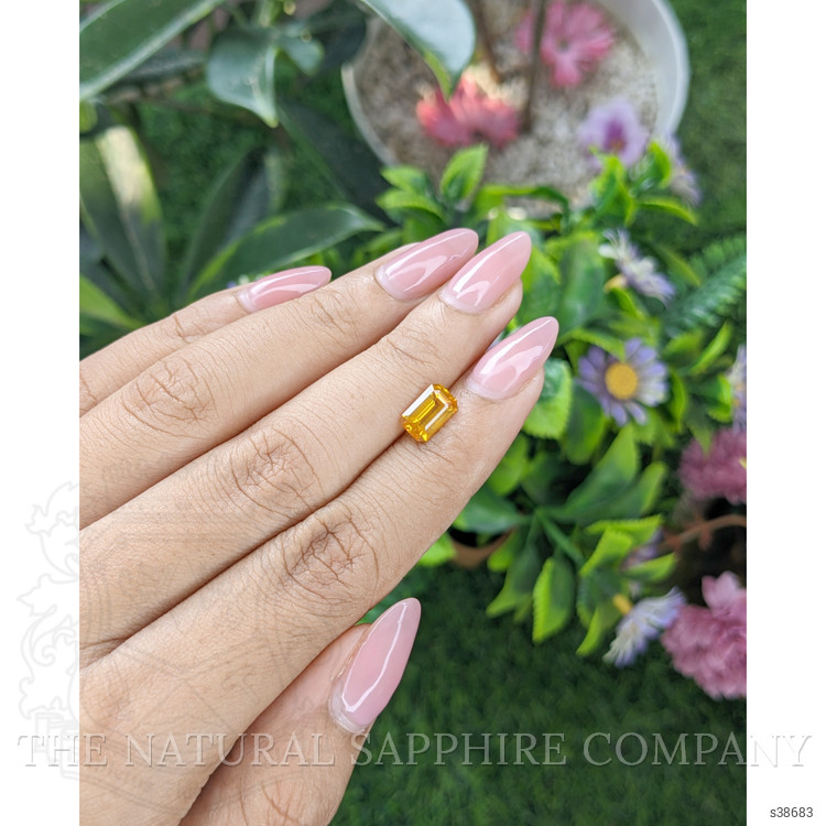 1.62 Ct. Orangish Yellow Sapphire from Ceylon (Sri Lanka)
