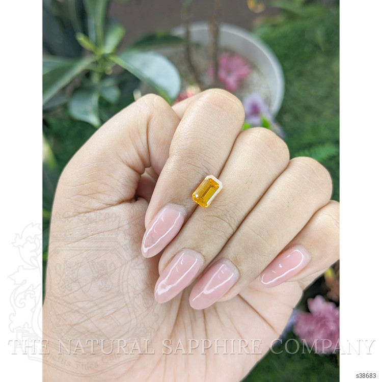 1.62 Ct. Orangish Yellow Sapphire from Ceylon (Sri Lanka)