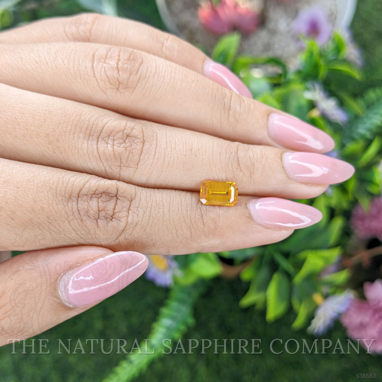 1.62 Ct. Orangish Yellow Sapphire from Ceylon (Sri Lanka)
