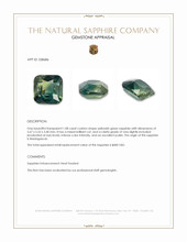 1.08 Ct. Yellowish Green Sapphire from Madagascar Appraisal
