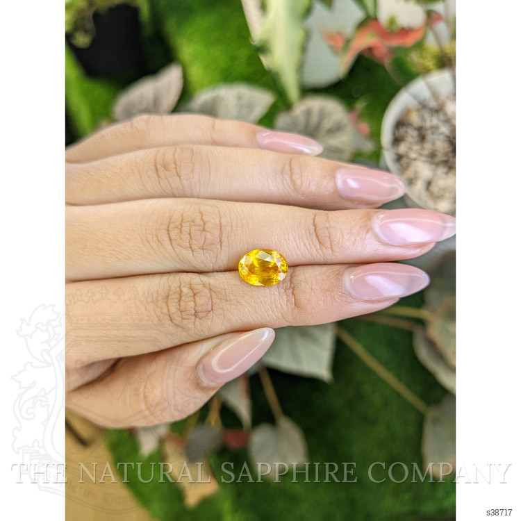 3.04 Ct. Orangish Yellow Sapphire from Ceylon (Sri Lanka)