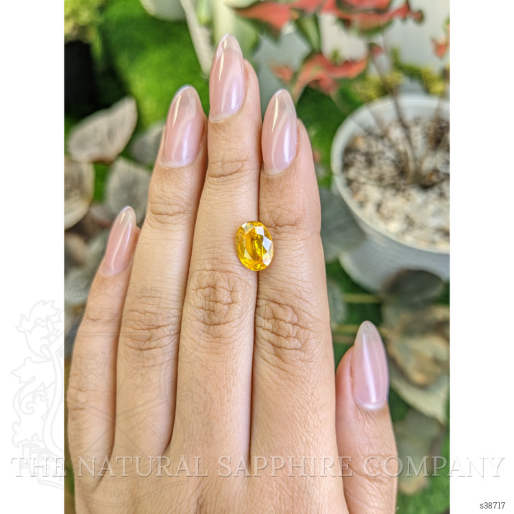 3.04 Ct. Orangish Yellow Sapphire from Ceylon (Sri Lanka)