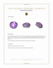 0.81 Ct. Pinkish Purple Star Sapphire from Ceylon (Sri Lanka) Appraisal