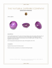 0.79 Ct. Pinkish Purple Star Sapphire from Ceylon (Sri Lanka) Appraisal