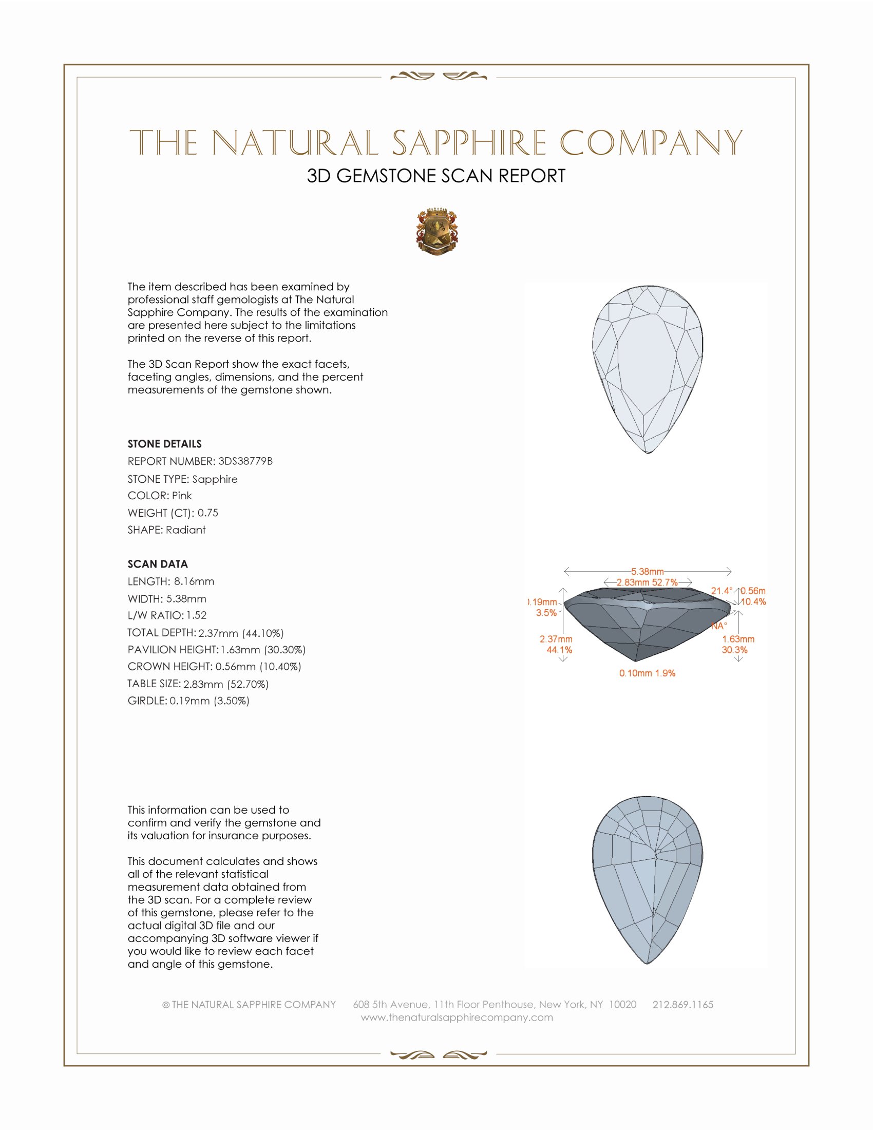 0.75 Ct. Pink Sapphire from Madagascar