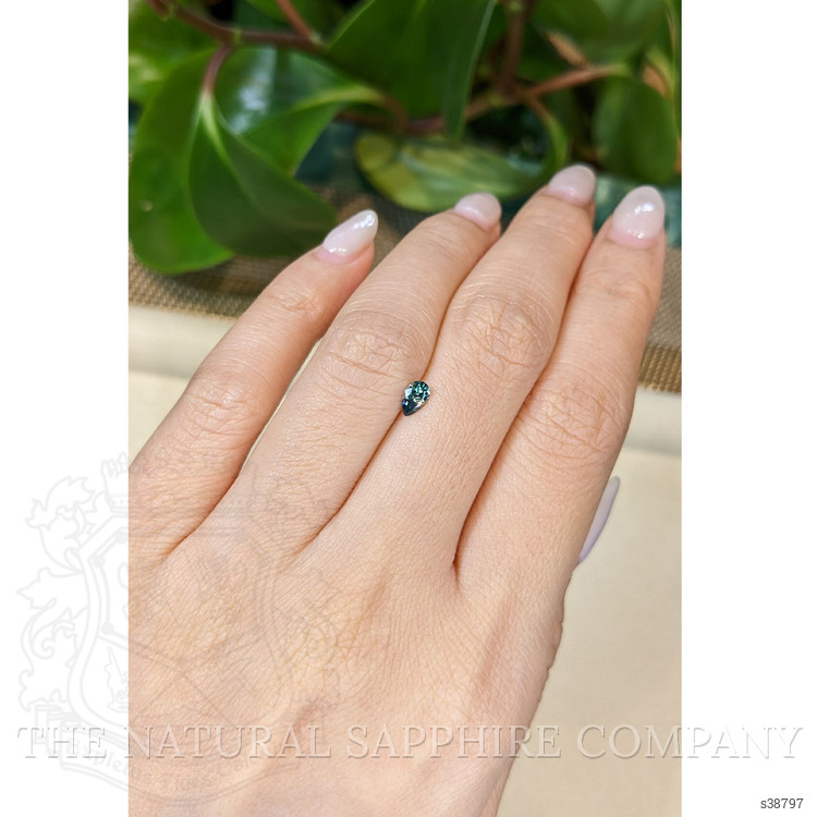 0.36 Ct. Bluish Green Sapphire from Montana