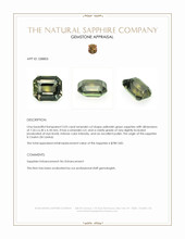 2.03 Ct. Yellowish Green Sapphire from Ceylon (Sri Lanka) Appraisal