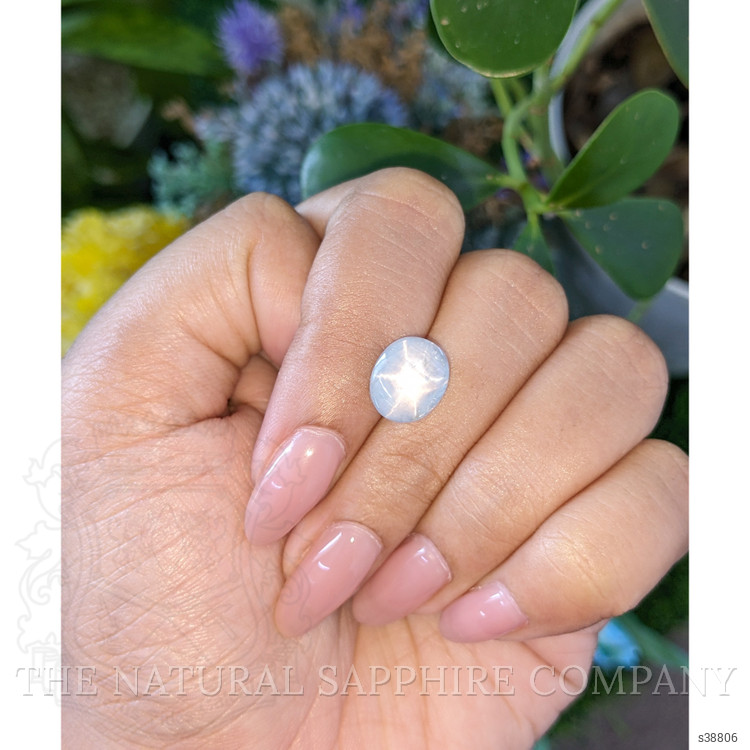 6.91 Ct. Bluish Grey Star Sapphire from Ceylon (Sri Lanka)