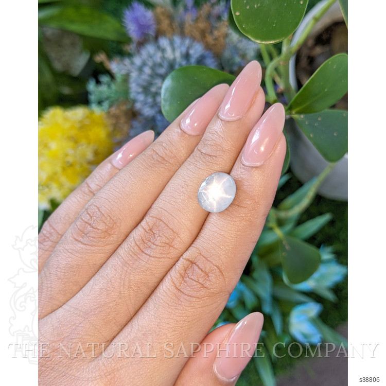 6.91 Ct. Bluish Grey Star Sapphire from Ceylon (Sri Lanka)