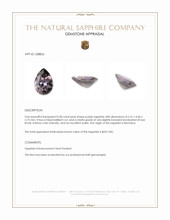 0.58 Ct. Purple Sapphire from Montana Appraisal