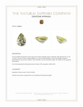 0.68 Ct. Yellowish Green Sapphire from Montana Appraisal