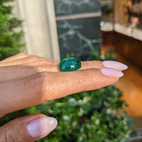 10.07 Ct. Cabochon Emerald from Zambia Life Style
