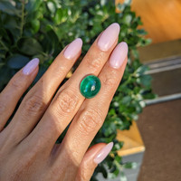 10.07 Ct. Cabochon Emerald from Zambia Life Style